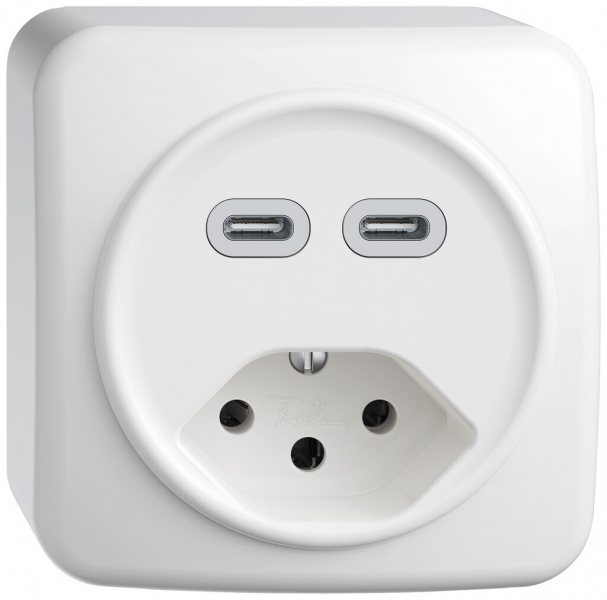 Presa di carica USB AP STANDARDdue SNAPFIX® USB C+C/T13 3A 230V AC bi 
