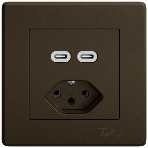 Prise de charge USB ENC EDIZIO.liv SNAPFIX® USB C+C/T13 3A 230VAC br 