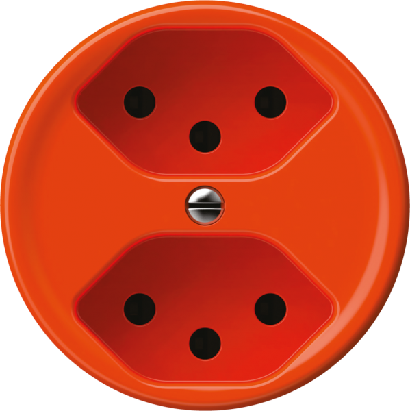 Prise origin 2×type 13 10A 230V 60×60mm orange 