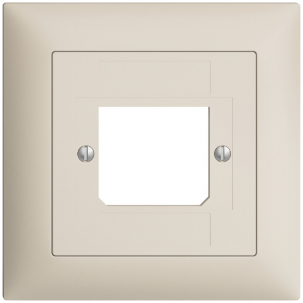 Kit frontale EDIZIOdue crema 88×88mm 1×TT 3×RJ 