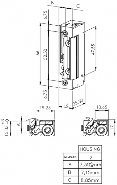 Apriporta BSW B3300--K, 11…13VDC, diseccitato aperto, scrocco a raggiera 