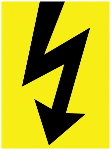 Autocollant d'avertissement Éclair 85×115mm auto-adhésif jaune 