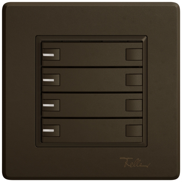 Poussoir KNX RGB ENC EDIZIO.liv SNAPFIX® capteur temp.RGB-LED 4× comm.2T br 