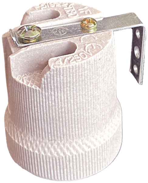 Portalampada Elektrogros portalampada a vite E27 ceramica/metallo grigio 