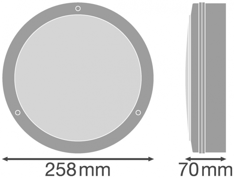 Plafonnier/applique LED SURFACE BULKHEAD 250 ON/OFF 10W 800lm 840 IP65 noir 