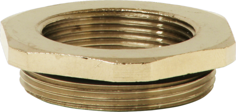 Riduzione esagonale M40×1.5 esterno/M32×1.5 interno ottone nichelato 