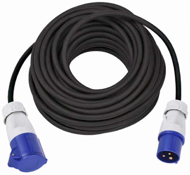 Prolunga MH CEE 16A/CEE 16A blu 230V H07RN-F3G1.5mm² GDV 25m IP44 nero 