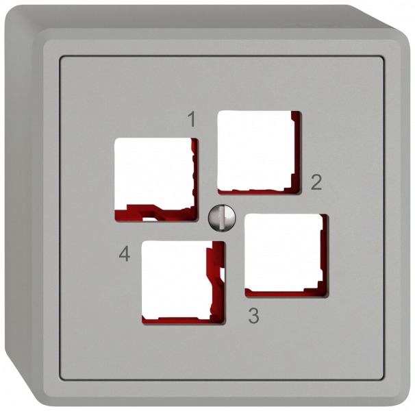 Kit de montage AP EDIZIO.liv EASYNET S-One SNAPFIX® droit 4×RJ45 grc 