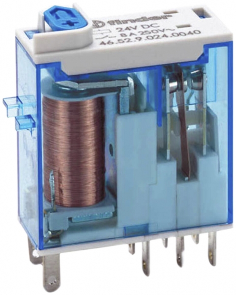 Relè a spina Finder 110VDC, 2C AgNi 8A 250VAC 
