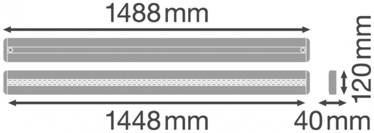Plafonnier LED LEDVANCE LINEAR IndiviLED D 1500, 48W 940 blanc 