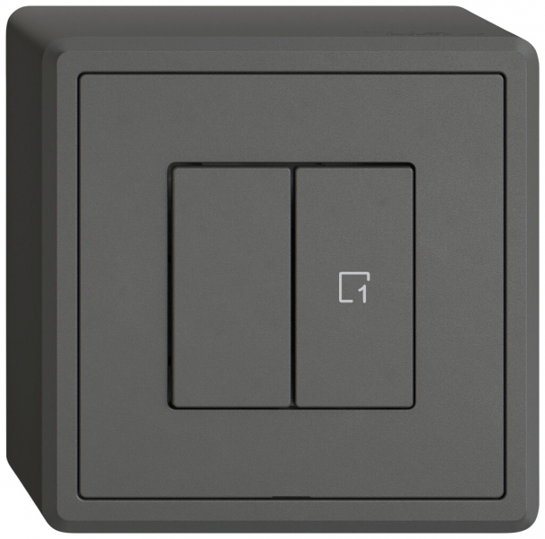 Interruttore a pulsante AP EDIZIO.liv Wiser SNAPFIX® 1 scena 2 tasti WLAN grs 