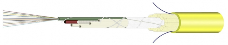 Câble FO Universal H-LINE Cca 48×E9/125 Ø11.2mm 5000N jaune 