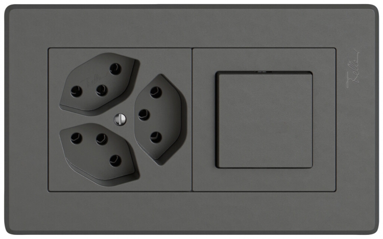 Combinaison ENC EDIZIO.liv SNAPFIX® 1×2 96×156mm 3×T13+schéma 3/1L gris foncé 