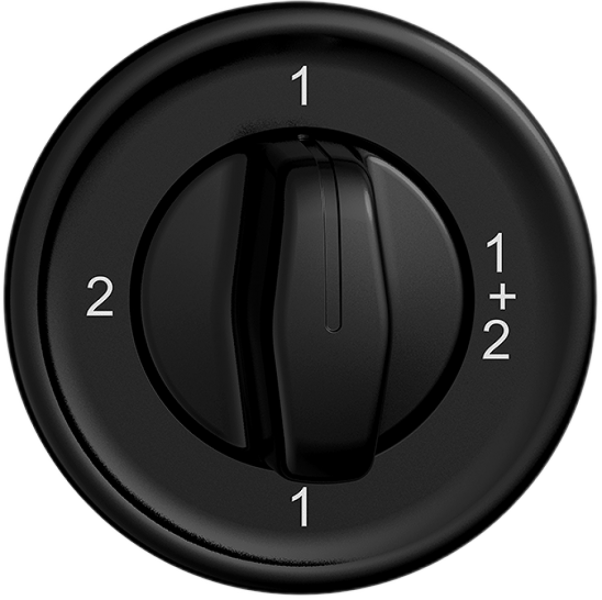 Interruttore rot.INC STANDARDdue 1/1L nero, con manopola 