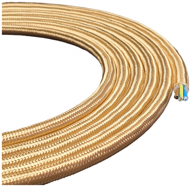 Textilkabel Elektrogros TDLR H03VV-F 3×0.75mm² LNPE gold 50m 