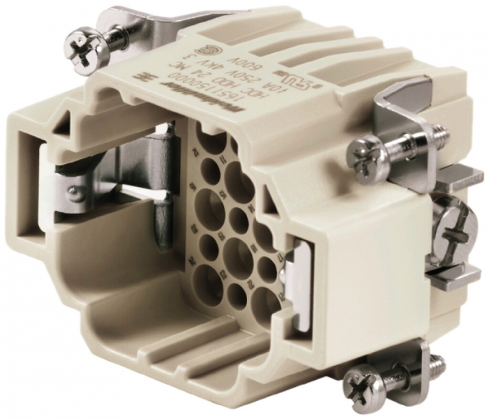 Stifteinsatz Weidmüller HDC HDD 250V 10A 24L Crimpanschluss Gr.3 