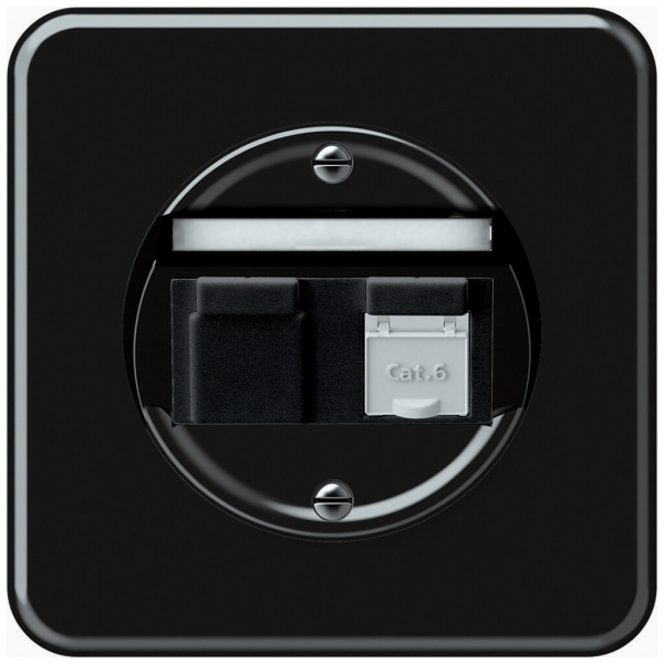 Boîte de raccordement ENC origin RJ45 8(8) cat.6 oblique 92×92mm noir 