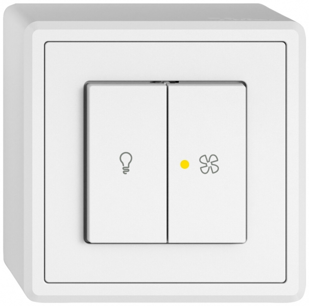 Interruttore a pulsante lum.AP EDIZIO.liv SNAPFIX® luce&venti 3/3/1L KS gi bi 