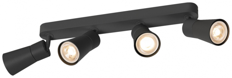 Spot SLV PURI 2.0 Cone CW GU10 4×6W VAR 365×42×138mm noir 