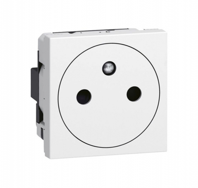 Prise Legrand Mosaic NF 16A 250V avec socle rétractable blanc 