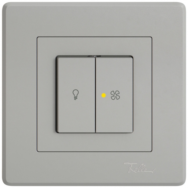 Interrupteur à poussoir lum.ENC EDIZIO.liv SNAPFIX® lum&vent.3/3/1L KS jn grc 