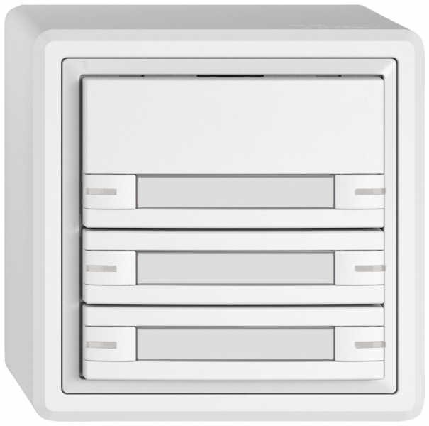 Poussoir KNX RGB AP EDIZIO.liv SNAPFIX® capteur temp.RGB-LED étiqu.6×com.1T bc 
