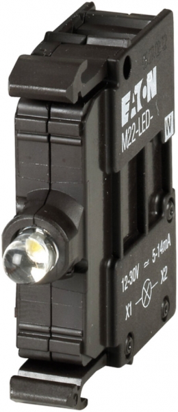 Élément lumineux LED Eaton M22 85…264VAC fixation frontale/raccord. vis blanc 