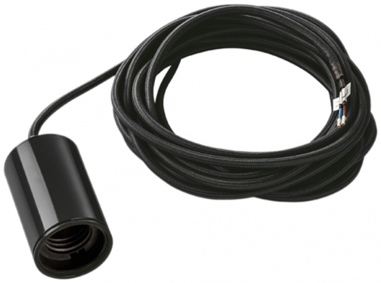 Pendelleuchte SLV FITU E27 50W mit Kabel 5m rund IP20 schwarz 