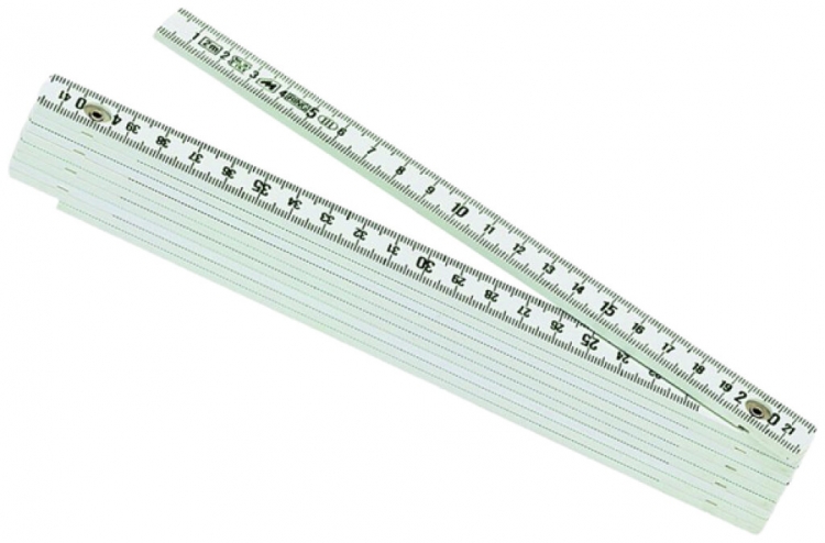 Mètre pliant Solido en matière synthétique 10 sections 16mm×2m blanc 