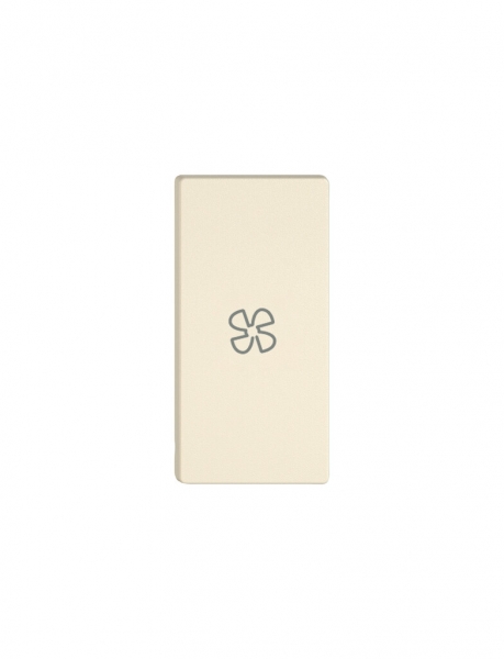 Poussoir 1/2 EDIZIO.liv Wiser avec SNAPFIX® horiz.avec symbole ventilateur cr 