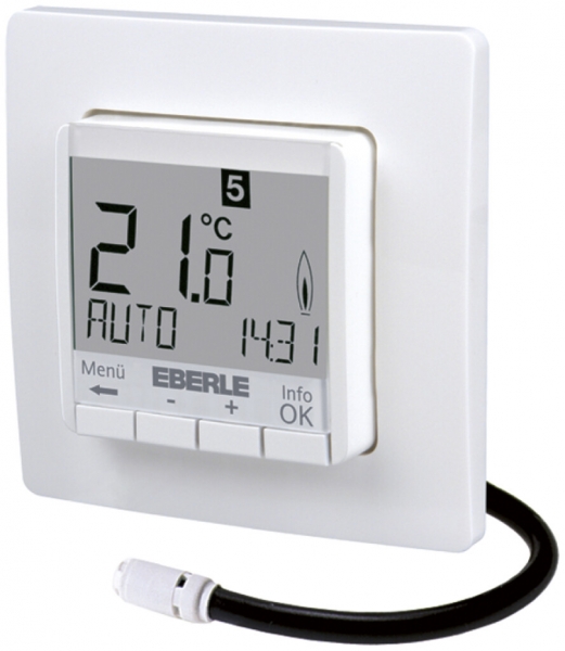 UP-Uhrenthermostat Eberle FIT 3F, Display weiss, 230V 1S 10…40°C, ws 