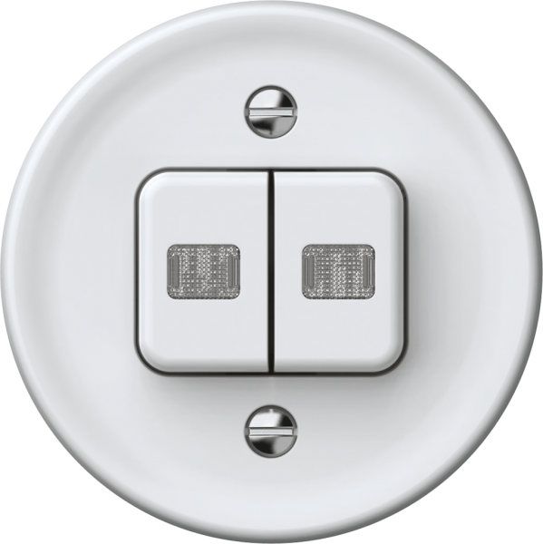 Interruttore a pulsante luminoso origin sch 1 (3+3) 2×LED 60×60mm bianco 