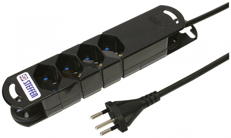 Presa multipla STEBA VARIABL 4×T13 senza interruttore 3m nero 