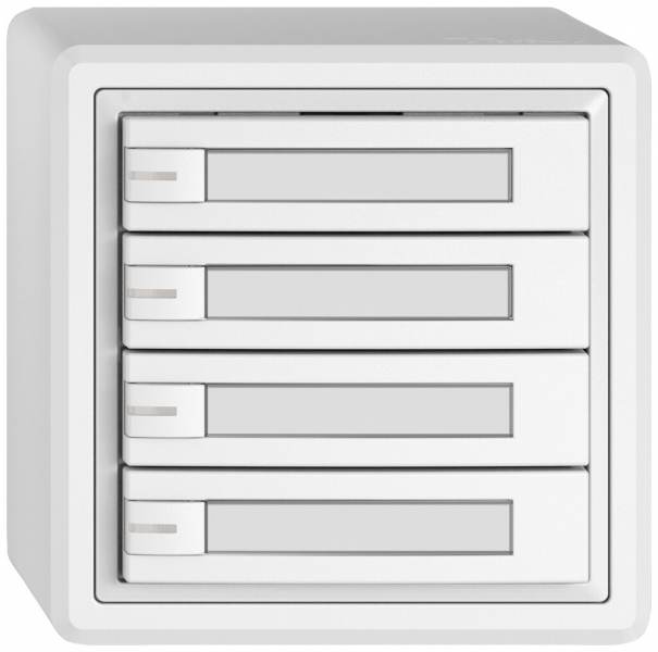 Poussoir KNX RGB AP EDIZIO.liv SNAPFIX® capteur temp.RGB-LED étiqu.4×com.1T bc 
