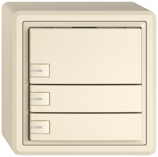 Poussoir KNX RGB AP EDIZIO.liv SNAPFIX® capteur temp.RGB-LED 3× comm.1T cr 