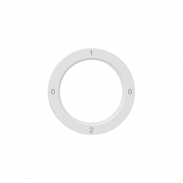 Disco indicatore NEVO, p.interruttore rotativo, 0-1-0-2, bianco 