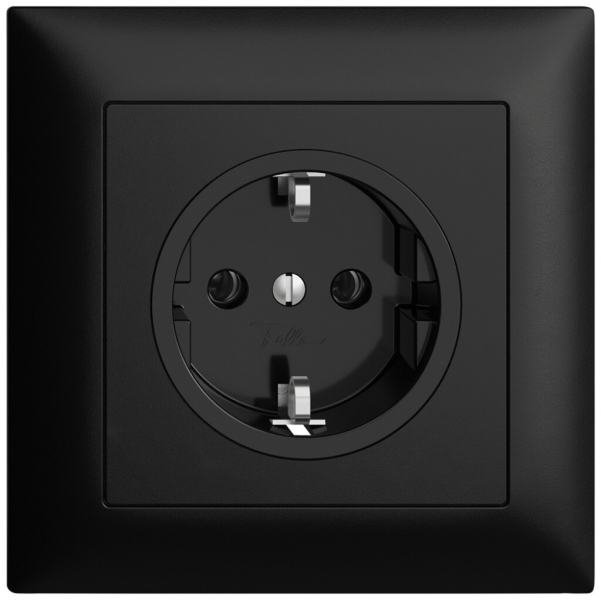 Prise ENC Feller EDIZIOdue Schuko 16A 230V 88×88mm noir 