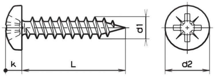Vis pour panneau aggloméré à tête ronde Pozidriv 3×30mm zinguée 