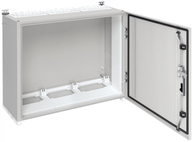 Wandschrank Hager univers mit Volltür SK I IP55 800×800×275mm RAL 7035 
