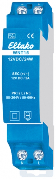Alimentation AMD Eltako WNT15-12VDC/24W IN: 88…264VAC OUT: 12VDC/24W 
