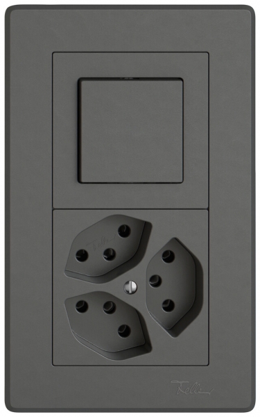 Combinaison ENC EDIZIO.liv SNAPFIX® 2×1 156×96mm schéma 3/1L+3×T13 gris foncé 