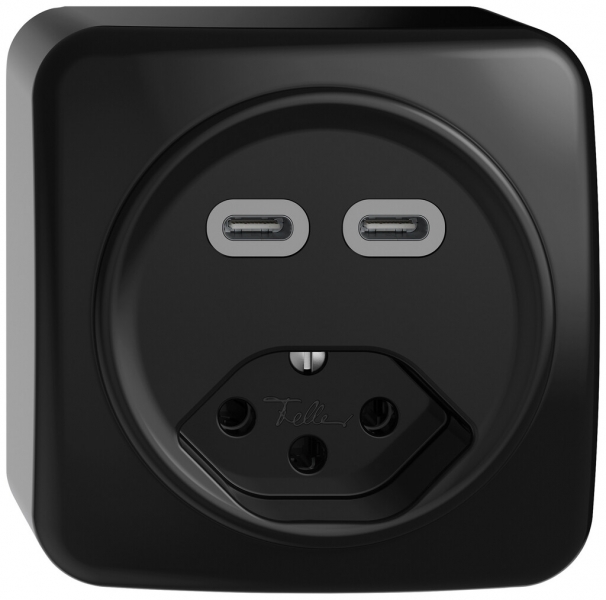 Presa di carica USB AP STANDARDdue SNAPFIX® USB C+C/T13 3A 230V AC ne 