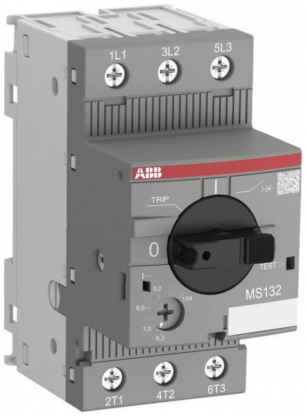 Salvamotore AMD ABB MS132, 0.25kW AC-3 (0.63…1A) 3L a vite 