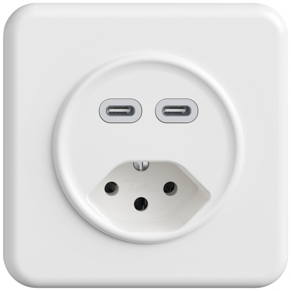 UP-USB-Ladesteckdose STANDARDdue SNAPFIX® USB C+C/T13 3A 230V AC ws 