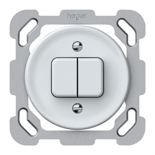 UP-Druckschalter origin Sch 1 (3+3) 77×77mm weiss 