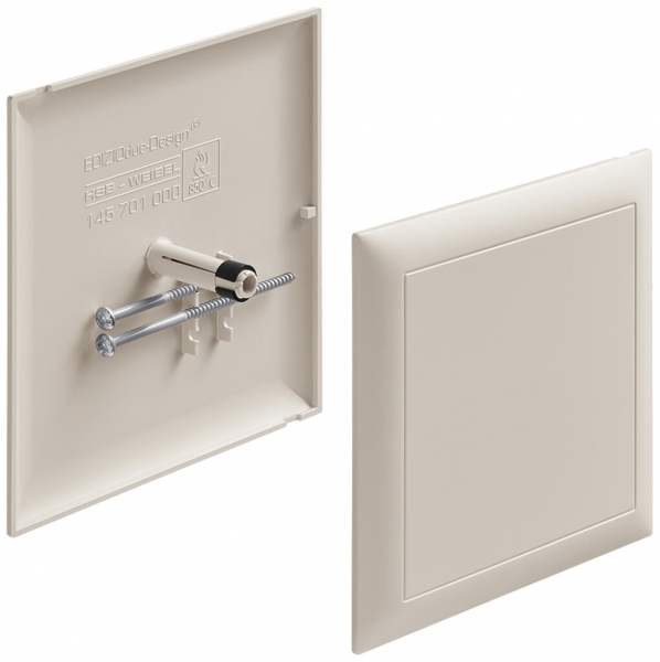 Couvercle broche HSB p.boîte dérivation design EDIZIOdue 130×130mm cr s.halogène 