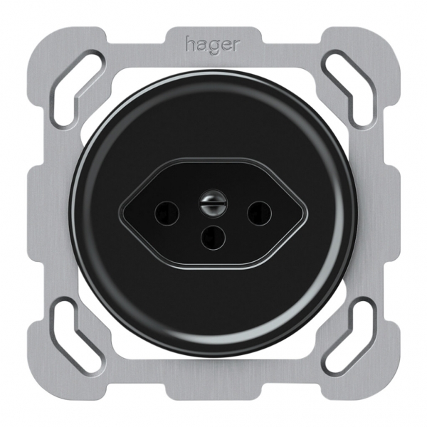 Presa INC origin 1×tipo 13 10A 230V 77×77mm nero 