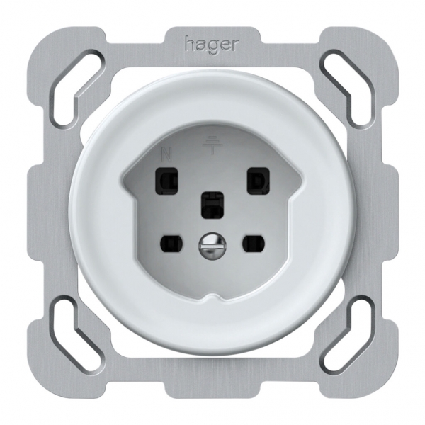 Presa INC origin 1×tipo 25 16A 230V 77×77mm bianco 