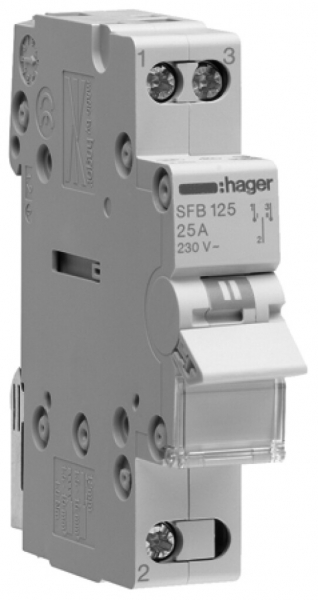 Inverseur AMD Hager SFB 25A 230V 0 fermeur 0 ouvreur 2 inverseur 2UM 