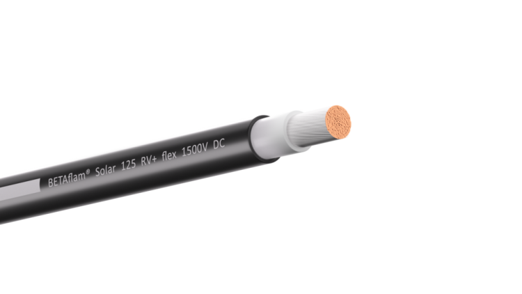 Câble solaire 1x6mm2 noir, codé blanc BETAflam 125 RV+ flex 1500 V DC, Cca 